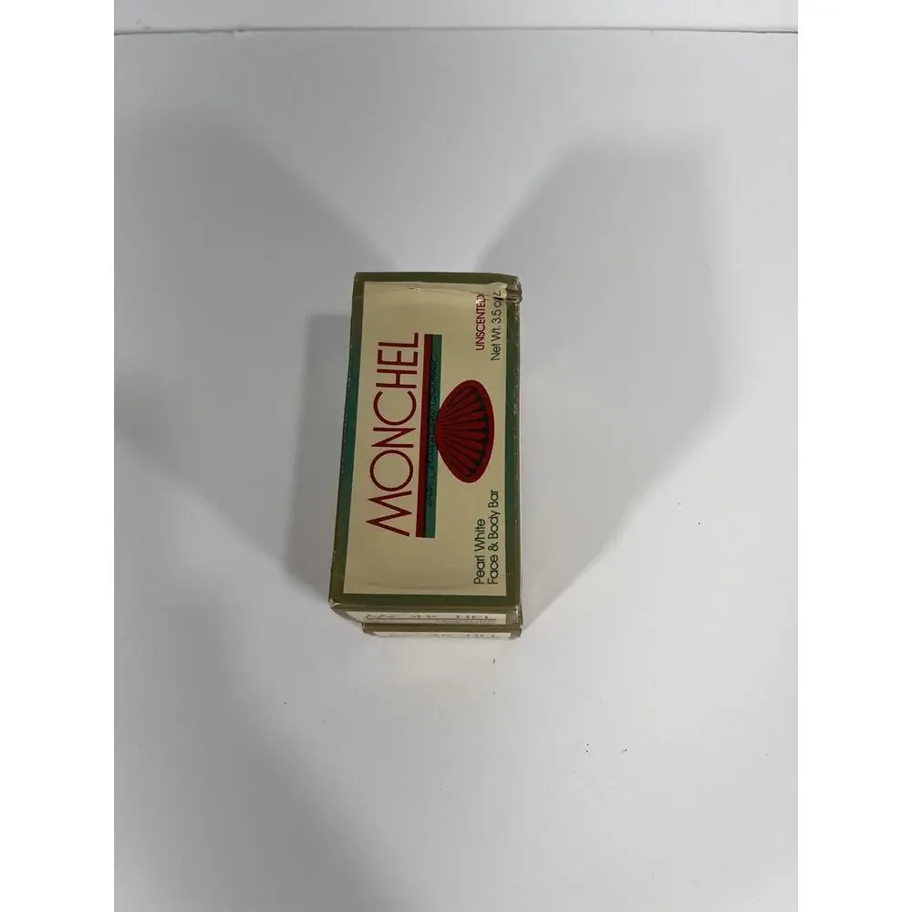 Lot Of 2 Vintage Monchel Pearl White UnScented Bar Soap 1982 New Old Stock Shell